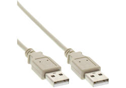 Kabel Inline USB-A 2.0 M-M 2 meter beige