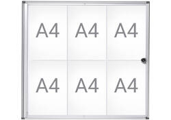 Binnenvitrine wand MAULextraslim whiteboard 6xA4 met slot