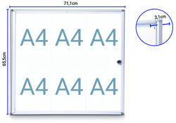 Binnenvitrine wand MAULextraslim whiteboard 6xA4 met slot