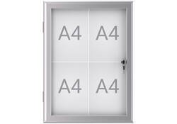 Buiten- binnenvitrine wand MAULexcite whiteboard 4xA4 met slot