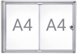 Binnenvitrine wand MAULextraslim whiteboard 2xA4 met slot