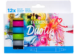 Duotip marker Ecoline basis set 12 kleuren
