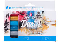 Duotip marker Ecoline urban landscape set 6 kleuren