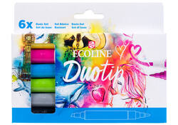 Duotip marker Ecoline basis set 6 kleuren