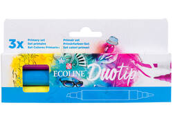 Duotip marker Ecoline primair set 3 kleuren