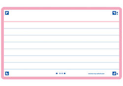 Flashcard Oxford 2.0 75x125mm 80vel 250gr lijn roze