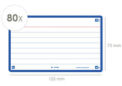 Flashcard Oxford 2.0 75x125mm 80vel 250gr lijn blauw