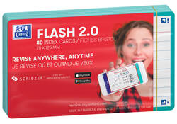 Flashcard Oxford 2.0 75x125mm 80vel 250gr lijn mint