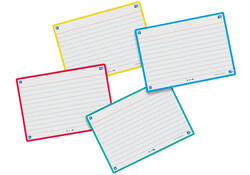 Flashcard Oxford 2.0 75x125mm 80vel 250gr lijn assorti