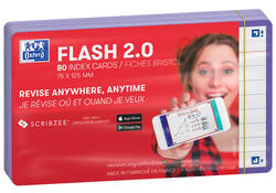 Flashcard Oxford 2.0 75x125mm 80vel 250gr lijn paars