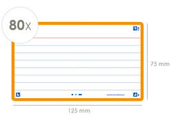 Flashcard Oxford 2.0 75x125mm 80vel 250gr lijn oranje