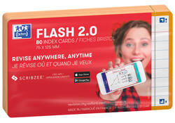 Flashcard Oxford 2.0 75x125mm 80vel 250gr lijn oranje