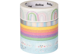 Washi tape Folia hotfoil rainbow 2x 15mmx5m 1x 10mmx5m