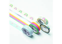 Washi tape Folia hotfoil rainbow 2x 15mmx5m 1x 10mmx5m