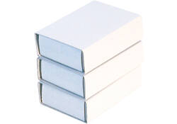 Luciferdoosjes Folia klein 53x37x11mm 10 stuks wit