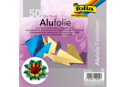 Vouwblaadjes Folia 15x15cm 50 vel alufolie assorti kleuren
