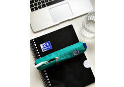 Pennenetui Oxford rond turquoise