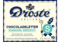 Chocoladeletter Droste melk karamel zeezout "S" 135gr