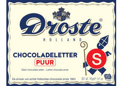 Chocoladeletter Droste puur "S" 135gr