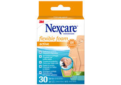 Wondpleister Nexcare active flexible foam waterbestendig 30 stuks assorti