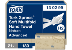 Handdoek Tork Xpress Soft Multifold Advanced H2 213x240mm 180 vel Natural 130299