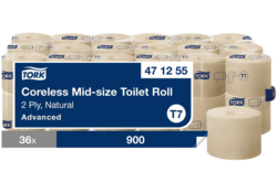Toiletpapier Tork T7 hulsloos Natural Advanced midsize 2-laags 900vel 472155