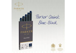Inktpatroon Parker Quink blauwzwart blister à 10 stuks