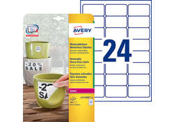 Etiket Avery L4773REV-20 63.5x33.9mm wit 480stuks