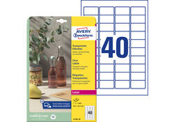 Etiket Avery Zweckform L7781-25 45.7x25.4mm transparant 1000stuks