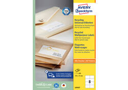 Etiket Avery Zweckform LR3427-100 105x74mm recycled wit 800stuks