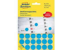 Etiket Avery Zeckform 3375 rond 18mm blauw 1056stuks