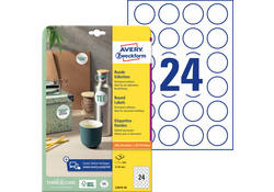 Etiket Avery Zweckform L3415-10 rond 40mm wit 240stuks
