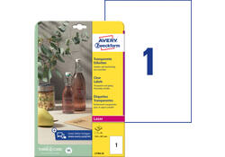 Etiket Avery Zweckform L7784-25 210x297mm transparant 25stuks