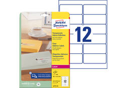 Etiket Avery Zweckform L4772-25 99.1x42.3 mm transparant mat 300stuks