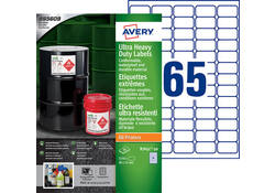 Etiket Avery B7651-50 38x21mm polyethyleen wit 3250stuks