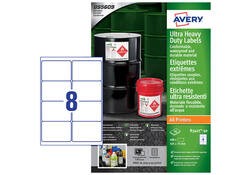 Etiket Avery B3427-50 105x74mm polyethyleen wit 400stuks