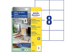 Etiket Avery Zweckform LR3427-10 105x74 mm recycled wit 80stuks