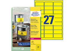 Etiket Avery Zweckform L6105-20 63.5x29.6mm geel 540stuks