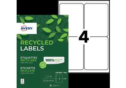 Etiket Avery LR7169-100 99.1x139 mm recycled wit 400stuks