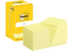 Memoblok Post-it 654 76x76mm geel