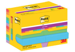 Memoblok Post-it 622 Super Sticky 47,6x47,6mm Playful
