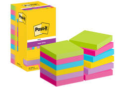Memoblok Post-it 654 Super Sticky 76x76mm 90 vel rainbow