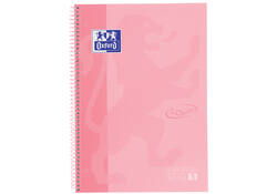 Notitieboek Oxford Touch Europeanbook A4+ 4-gaats lijn 80vel pastel roze