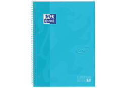 Notitieboek Oxford Touch Europeanbook A4+ 4-gaats lijn 80vel pastel blauw