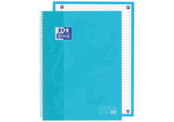 Notitieboek Oxford Touch Europeanbook A4+ 4-gaats lijn 80vel pastel blauw