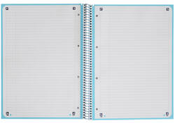 Notitieboek Oxford Touch Europeanbook A4+ 4-gaats lijn 80vel pastel blauw