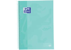 Notitieboek Oxford Touch Europeanbook A4+ 4-gaats lijn 80vel pastel mint