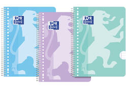Collegeblok Oxford School A4+ lijn 23-gaats 160 pagina's 80gr pastel scratch&win assorti