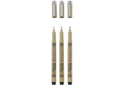 Fineliner Sakura Pigma Micron set à 3 schrijfbreedtes zwart