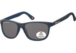 Zonnebril Montana met smoke gepolariseerd glas mat blauw
